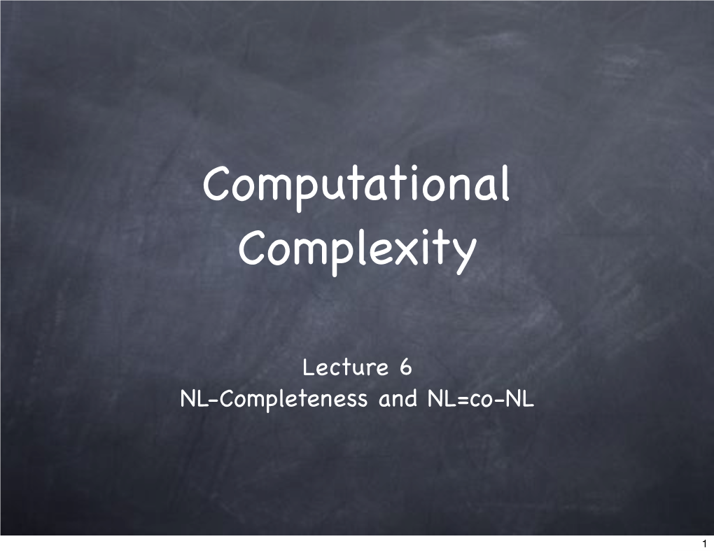 Computational Complexity