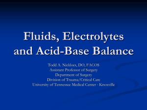 Fluids, Electrolytes and Acid-Base Balance