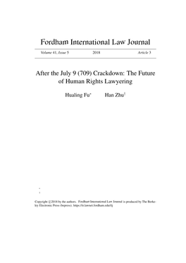 (709) Crackdown: the Future of Human Rights Lawyering