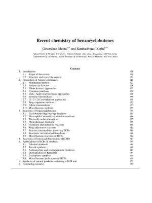 Recent Chemistry of Benzocyclobutenes