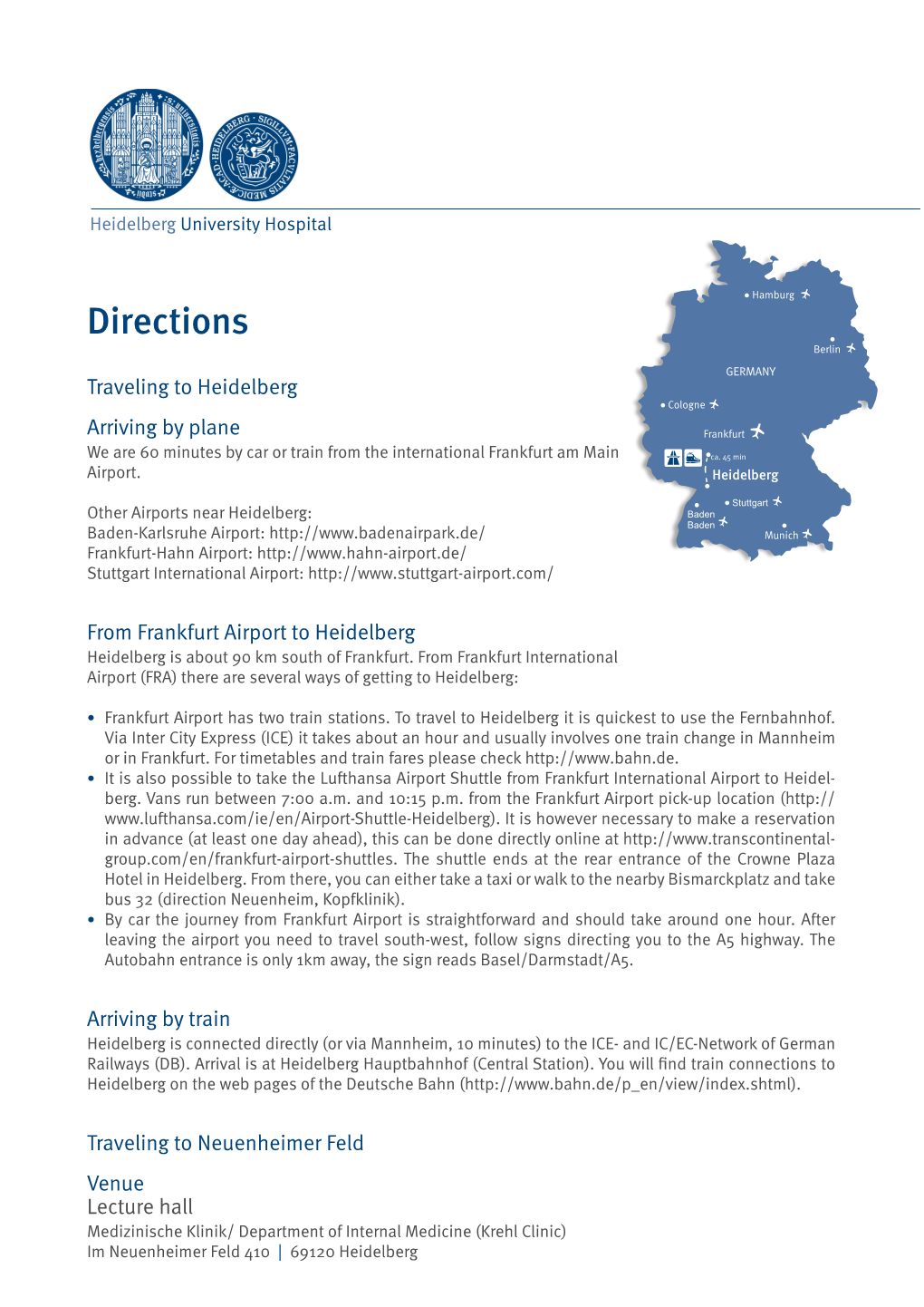 Directions Berlin GERMANY Traveling to Heidelberg Cologne