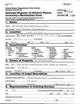 National Register of Historic Places Inventory—Nomination Form Date