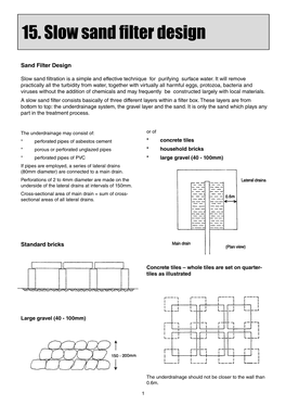 15. Slow Sand Filter Design