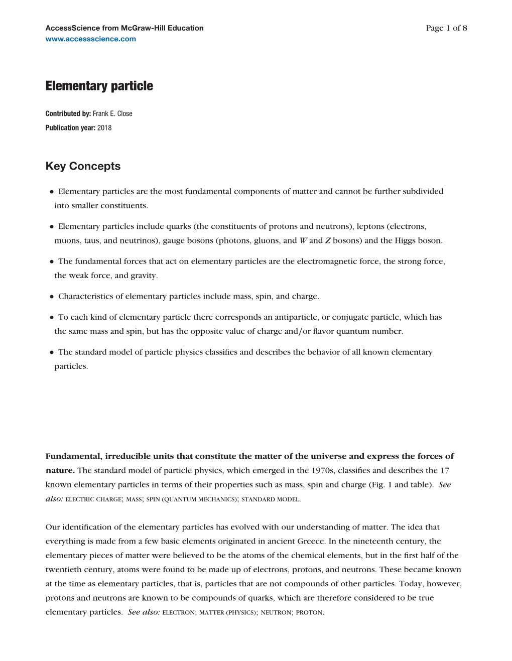 Elementary Particle