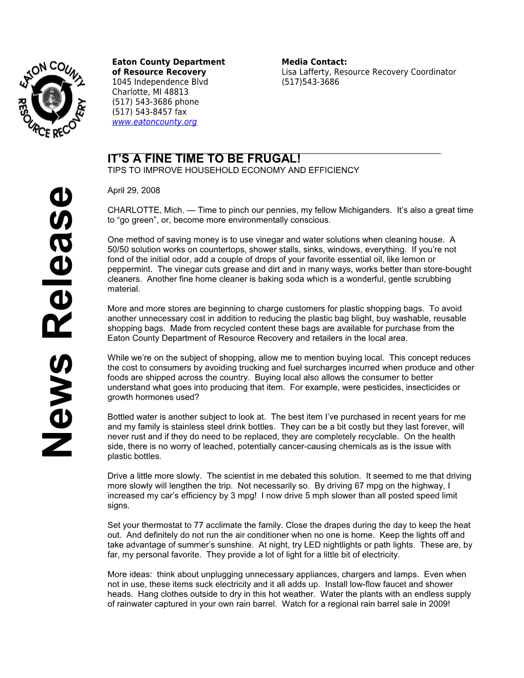 New Press Release Template Page 2