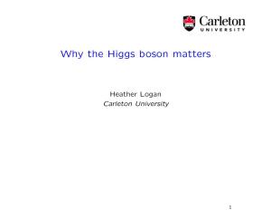 Why the Higgs Boson Matters