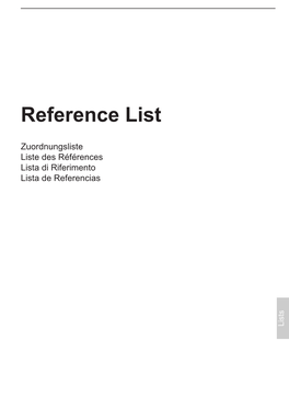 Reference List