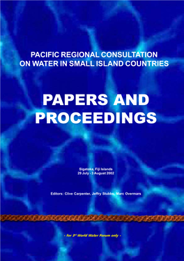 Pacific Regional Consultation on Water in Small Island Countries