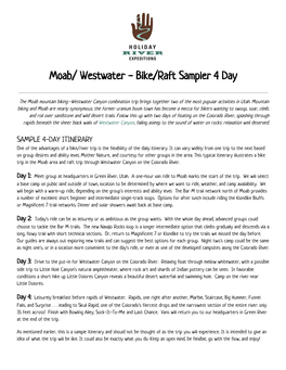 Moab/ Westwater - Bike/Raft Sampler 4 Day