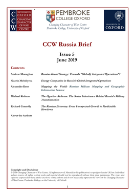 CCW Russia Brief, Issue