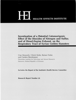 Research Report 26, Including the Report of the HEI Review Committee