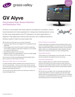GV Alyve Datasheet