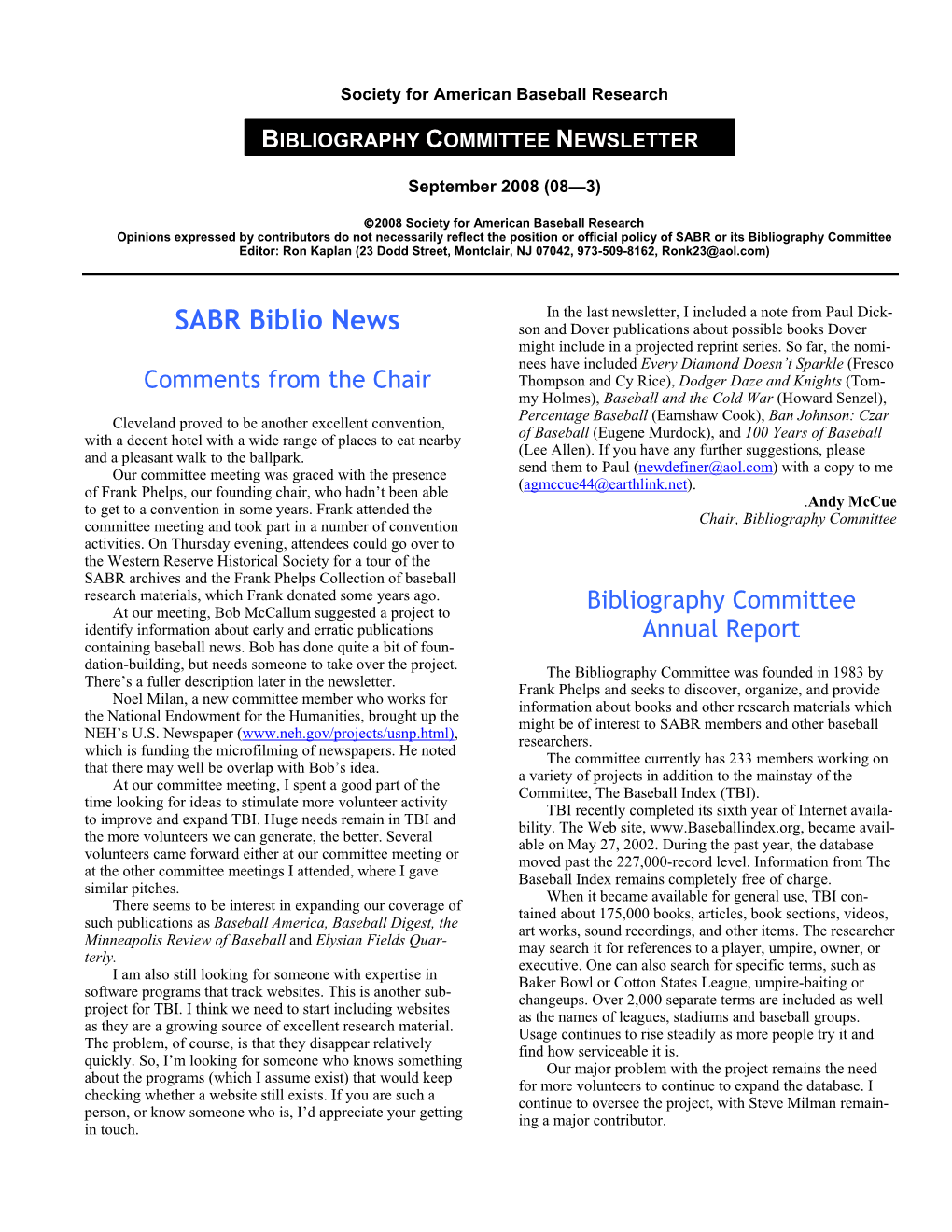 SABR Biblio News Son and Dover Publications About Possible Books Dover Might Include in a Projected Reprint Series