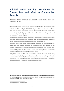 Political Party Funding Regulation in Europe, East and West: a Comparative Analysis