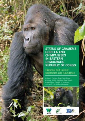 Status of Grauer's Gorilla and Chimpanzees in Eastern