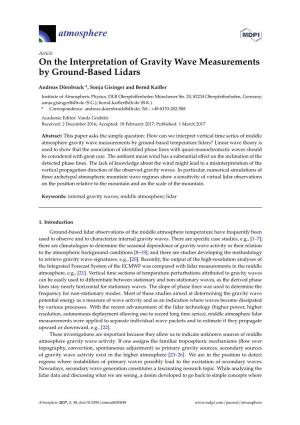 On the Interpretation of Gravity Wave Measurements by Ground-Based Lidars