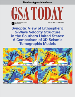 Synoptic View of Lithospheric S-Wave Velocity Structure in the Southern United States: a Comparison of 3D Seismic Tomographic Models 2020 CALENDAR