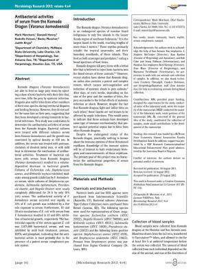 Antibacterial Activities of Serum from the Komodo Dragon (Varanus