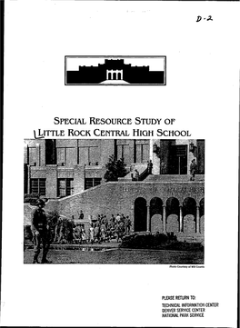 Special Resource Study of Little Rock Central High School
