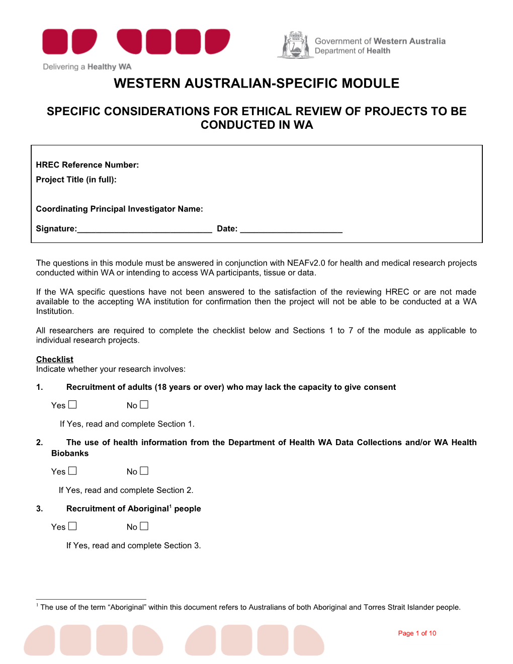 Western Australian-Specific Module