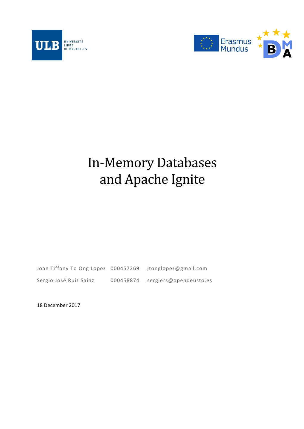 In-Memory Databases and Apache Ignite