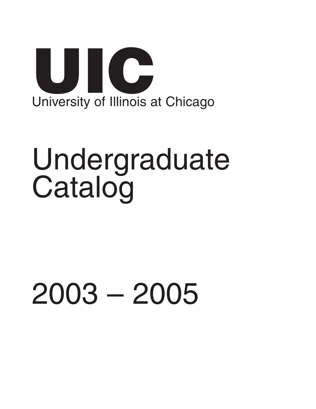 2003–2005 Undergraduate Catalog