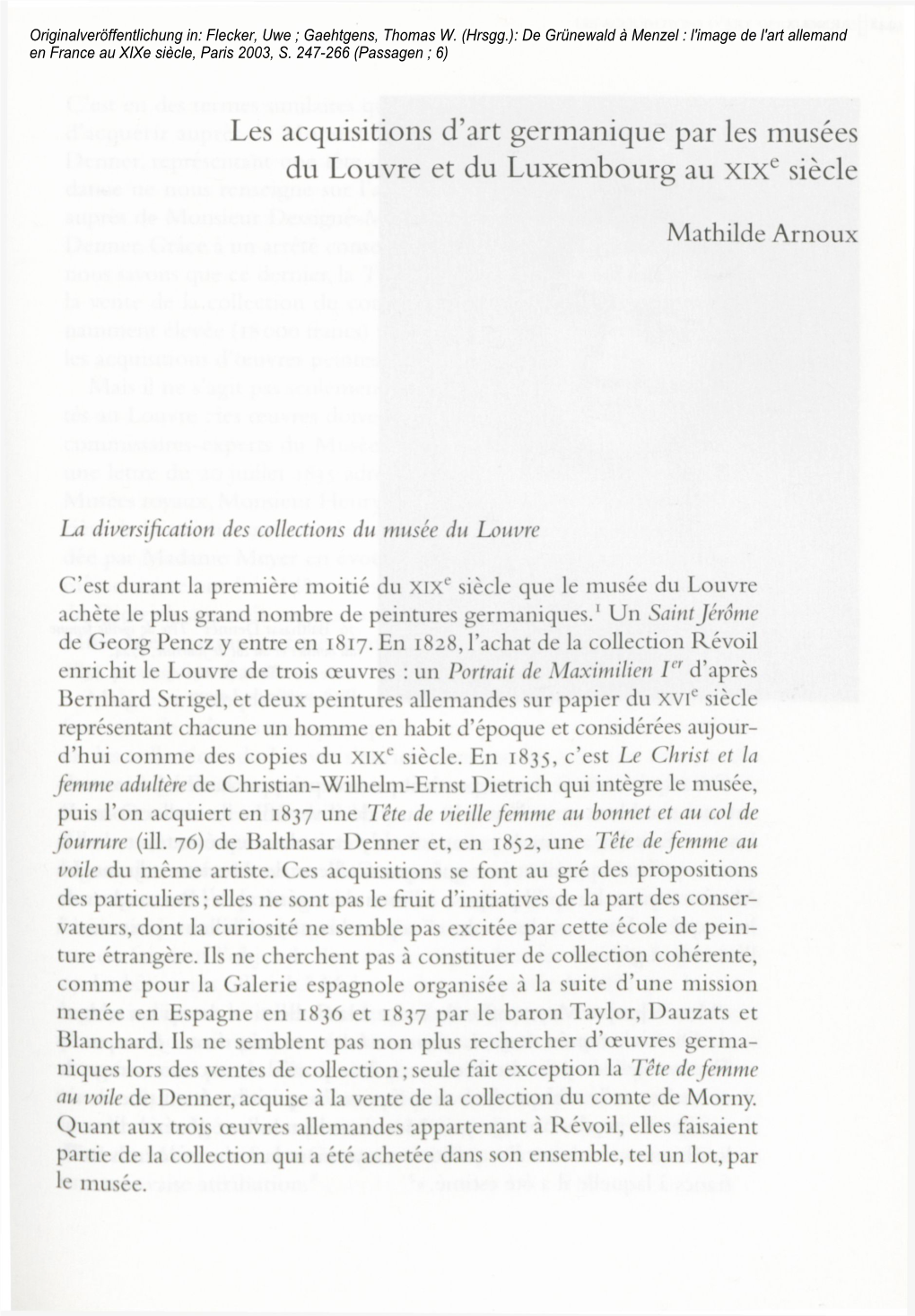 Les Acquisitions D'art Germanique Par Les Musées Du Louvre Et Du