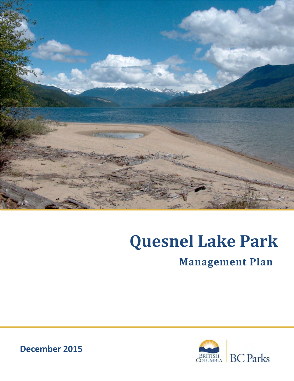 Quesnel Lake Park Management Plan