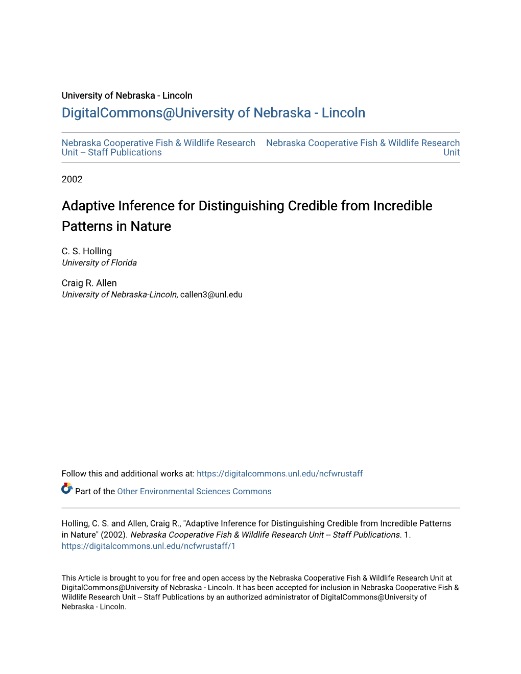 Adaptive Inference for Distinguishing Credible from Incredible Patterns in Nature