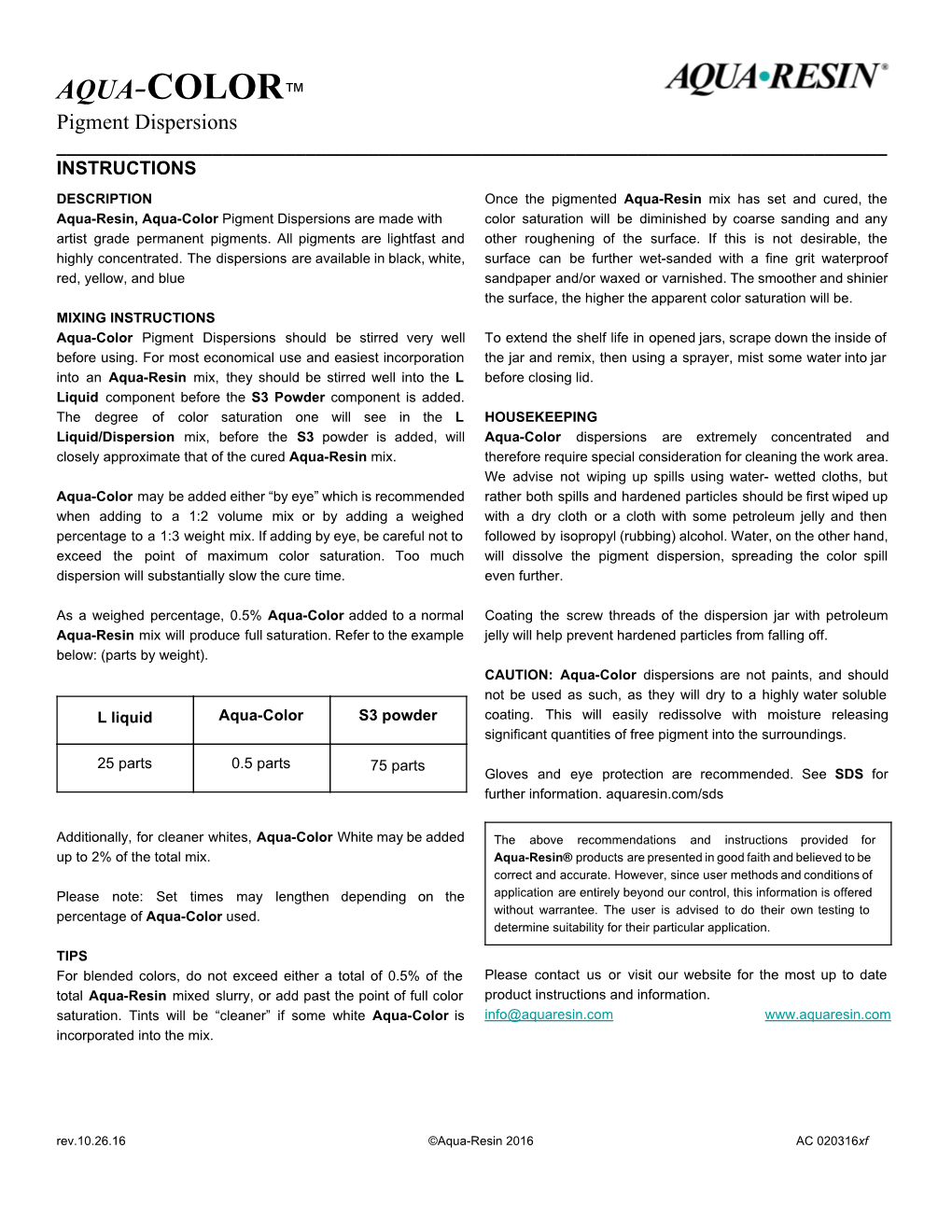 AQUA​ -​ COLOR​™​ ​ Pigment Dispersions