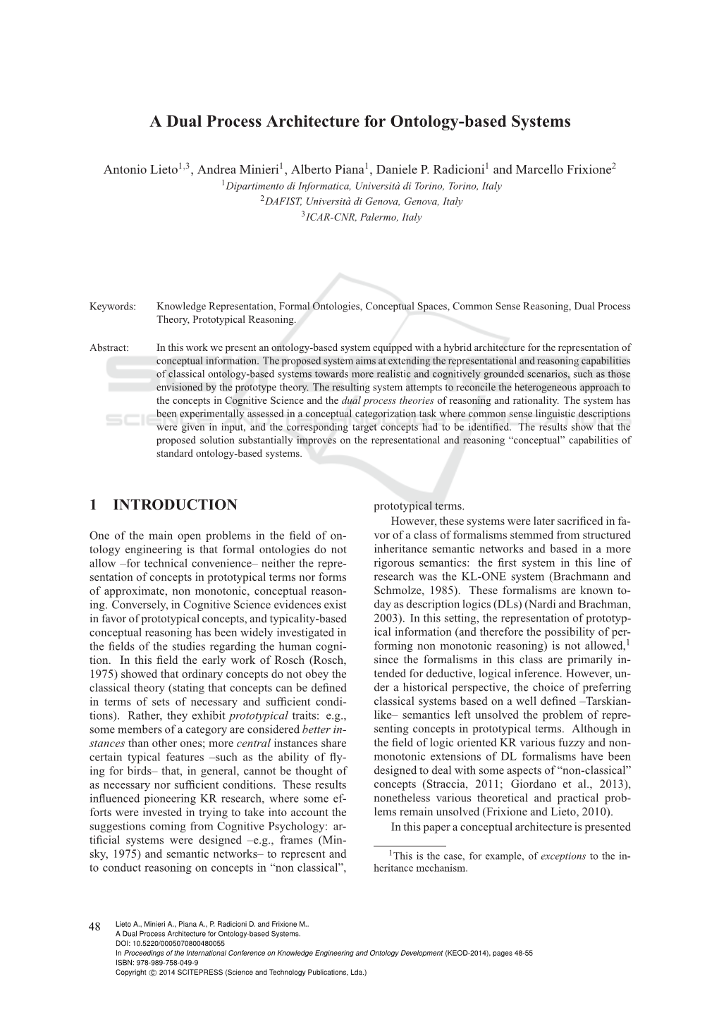 A Dual Process Architecture for Ontology-Based Systems