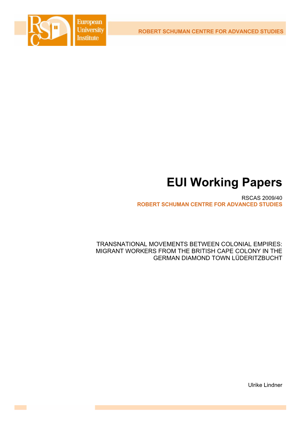 EUI Working Papers