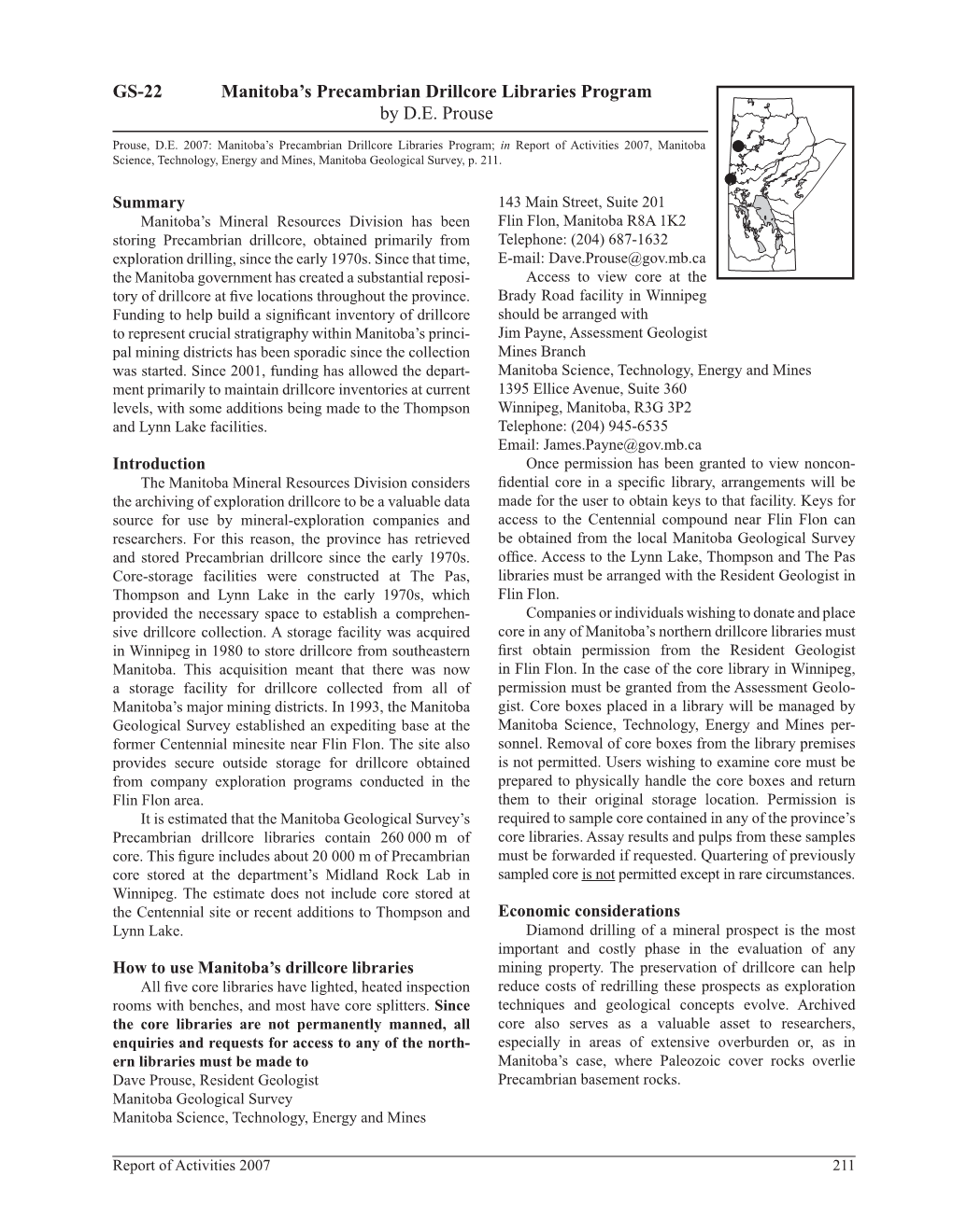 Manitoba's Precambrian Drillcore Libraries Program