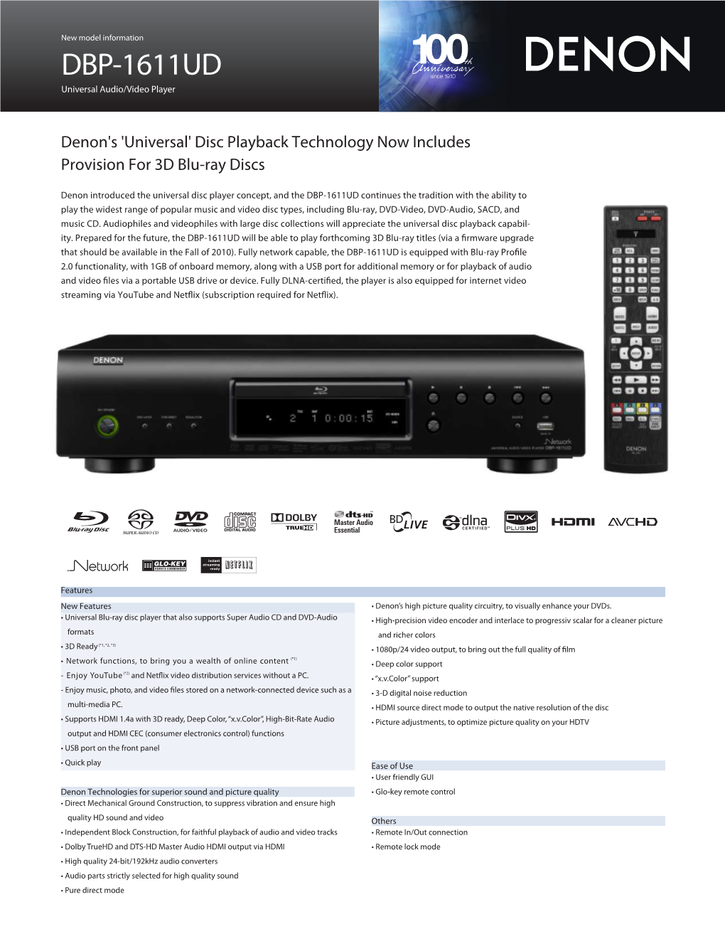 Download from the Internet to the Built-In 1G of • Super Audio CD Memory