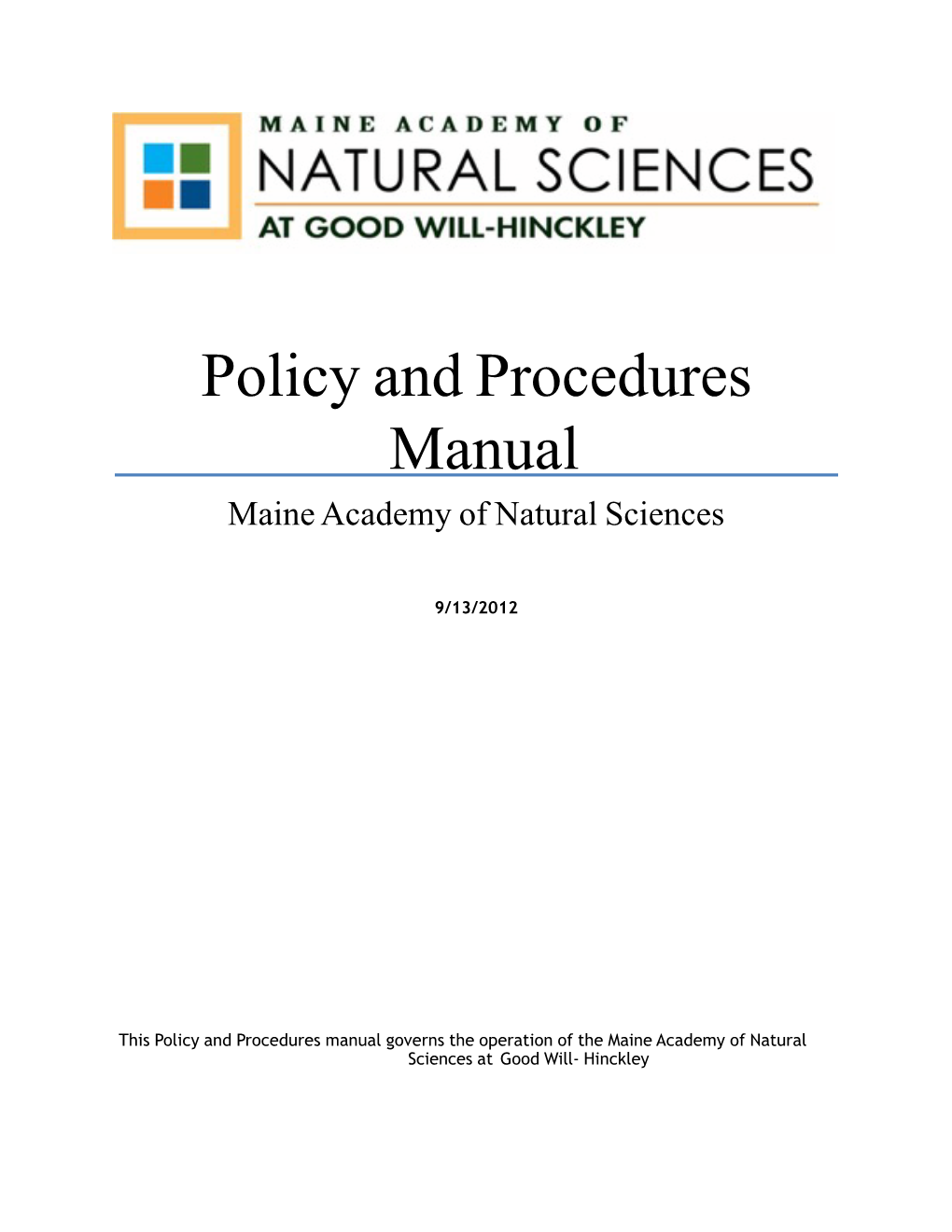 Sept-2012 Means Policy and Procedures Manual