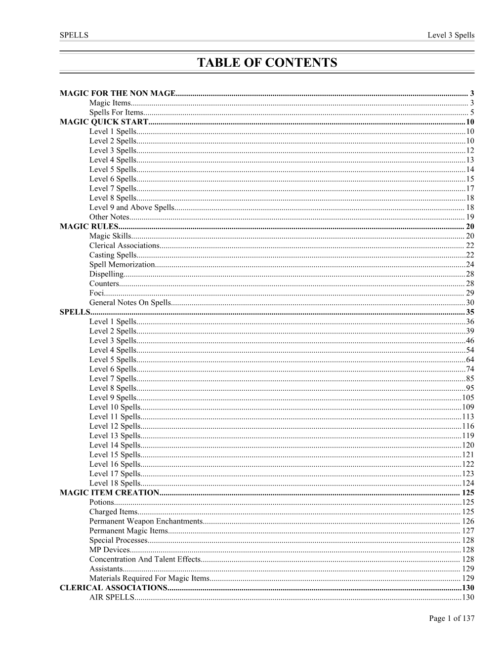 Character Generation Guide