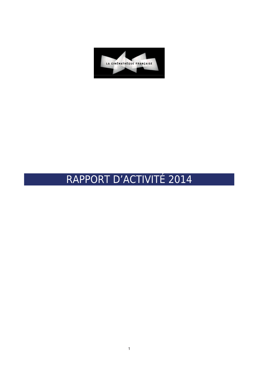 Télécharger Le Rapport D'activité 2014