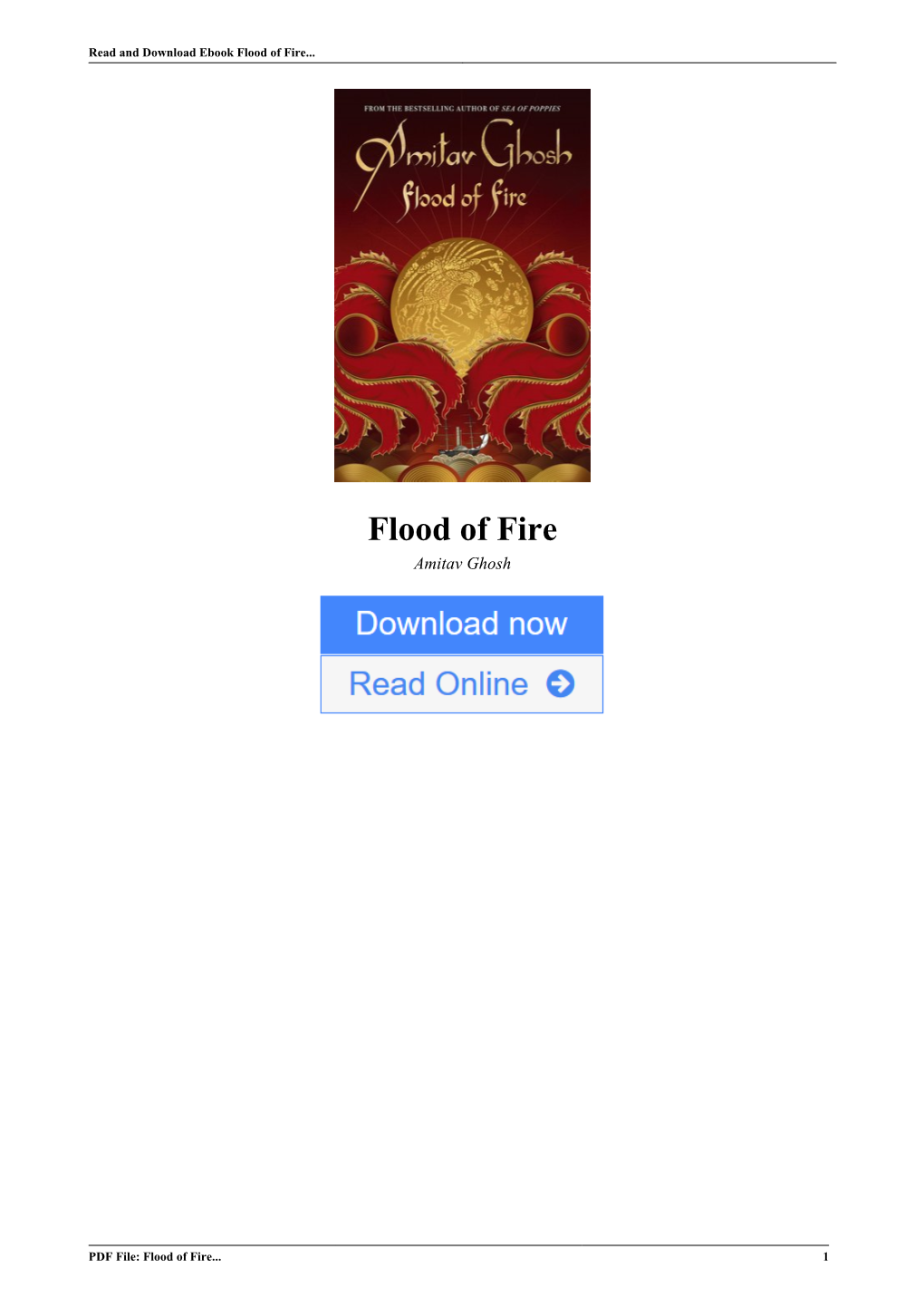 Flood of Fire by Amitav Ghosh