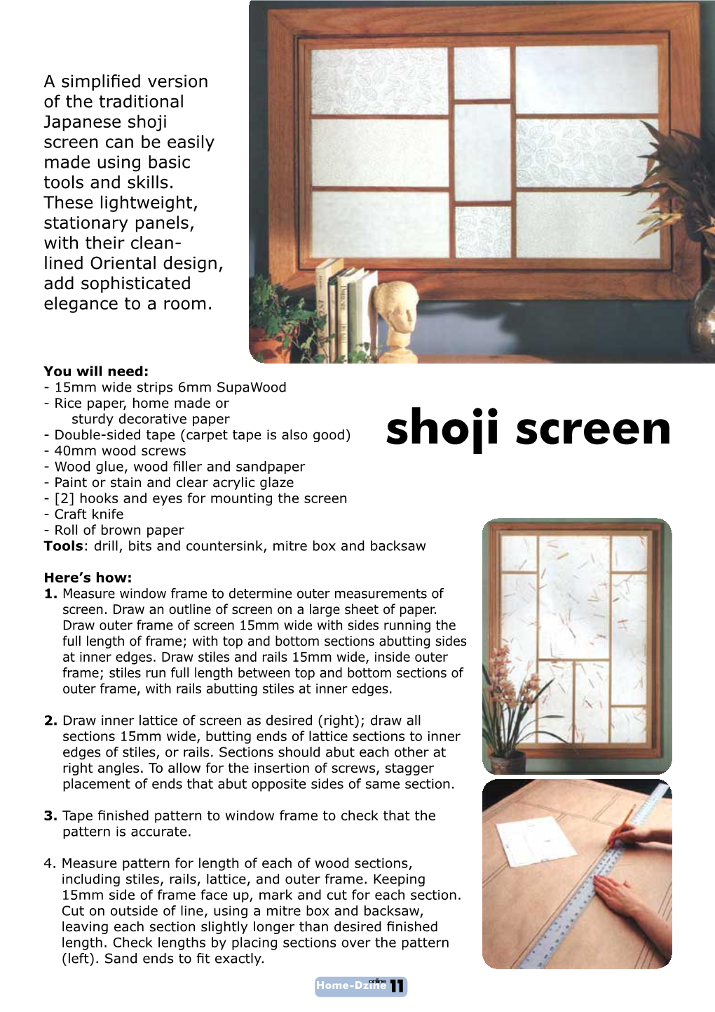 Shoji Screen Can Be Easily Made Using Basic Tools and Skills