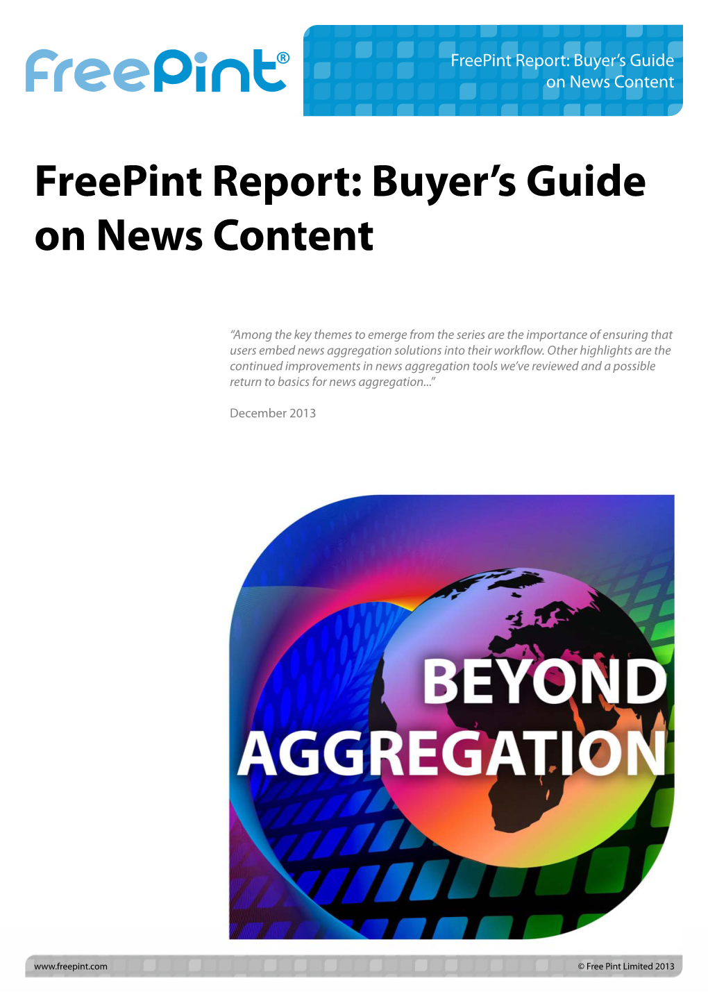 Freepint Report: Buyer's Guide on News Content