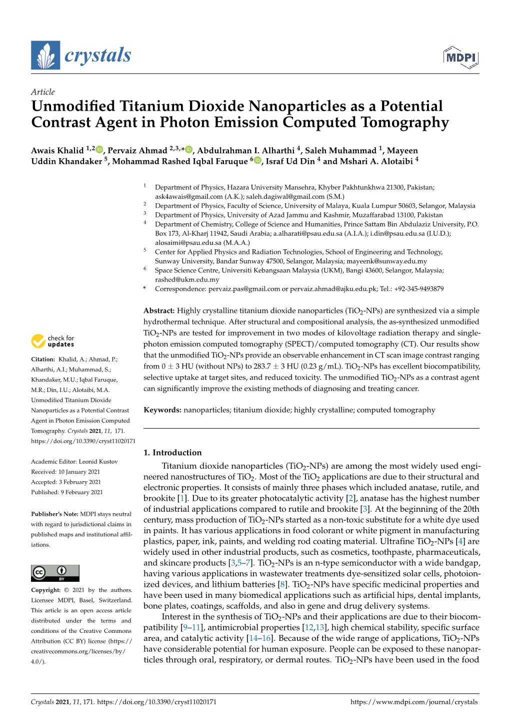 Unmodified Titanium Dioxide Nanoparticles As a Potential