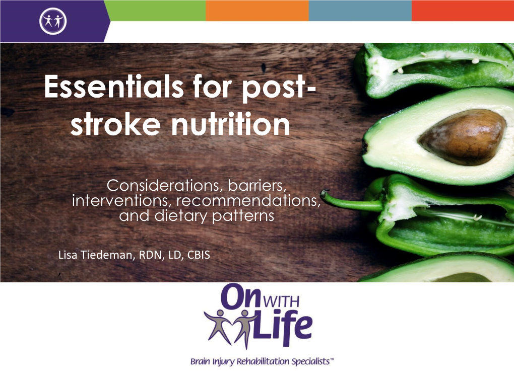 Essentials for Post-Stroke Nutrition