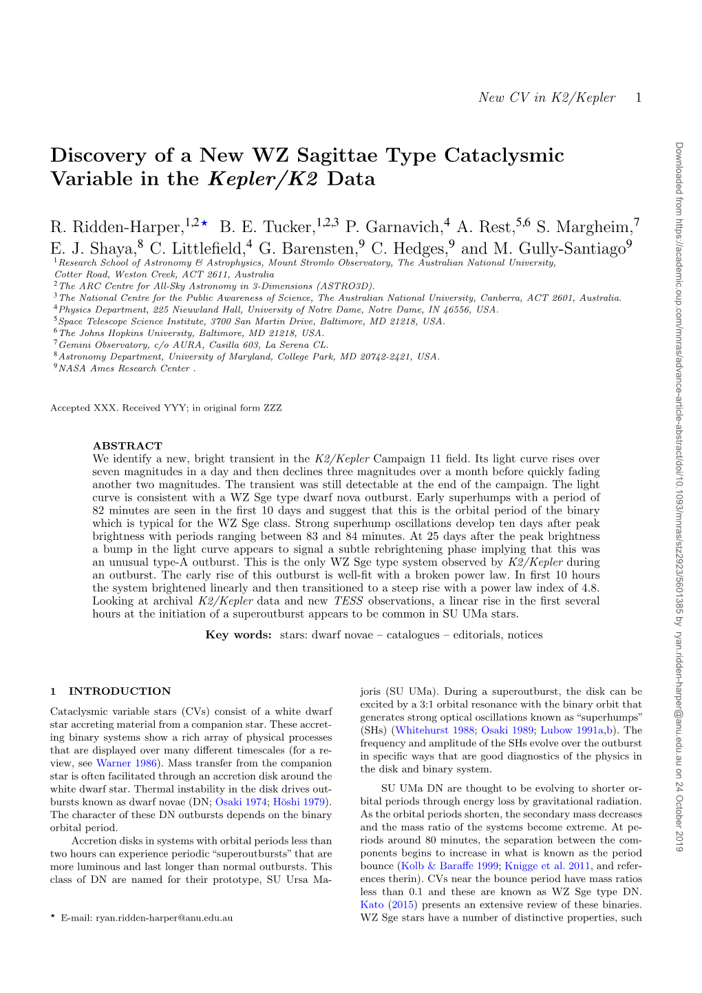 Discovery of a New WZ Sagittae Type Cataclysmic Variable in the Kepler/K2 Data