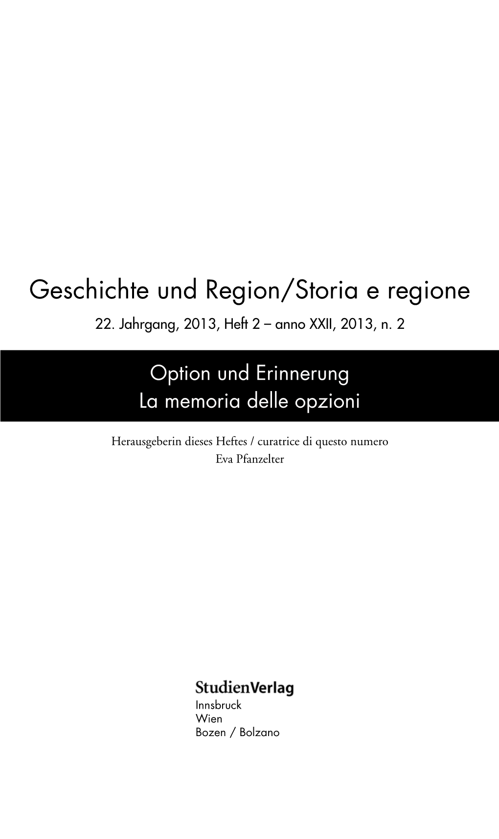 Geschichte Und Region/Storia E Regione 22