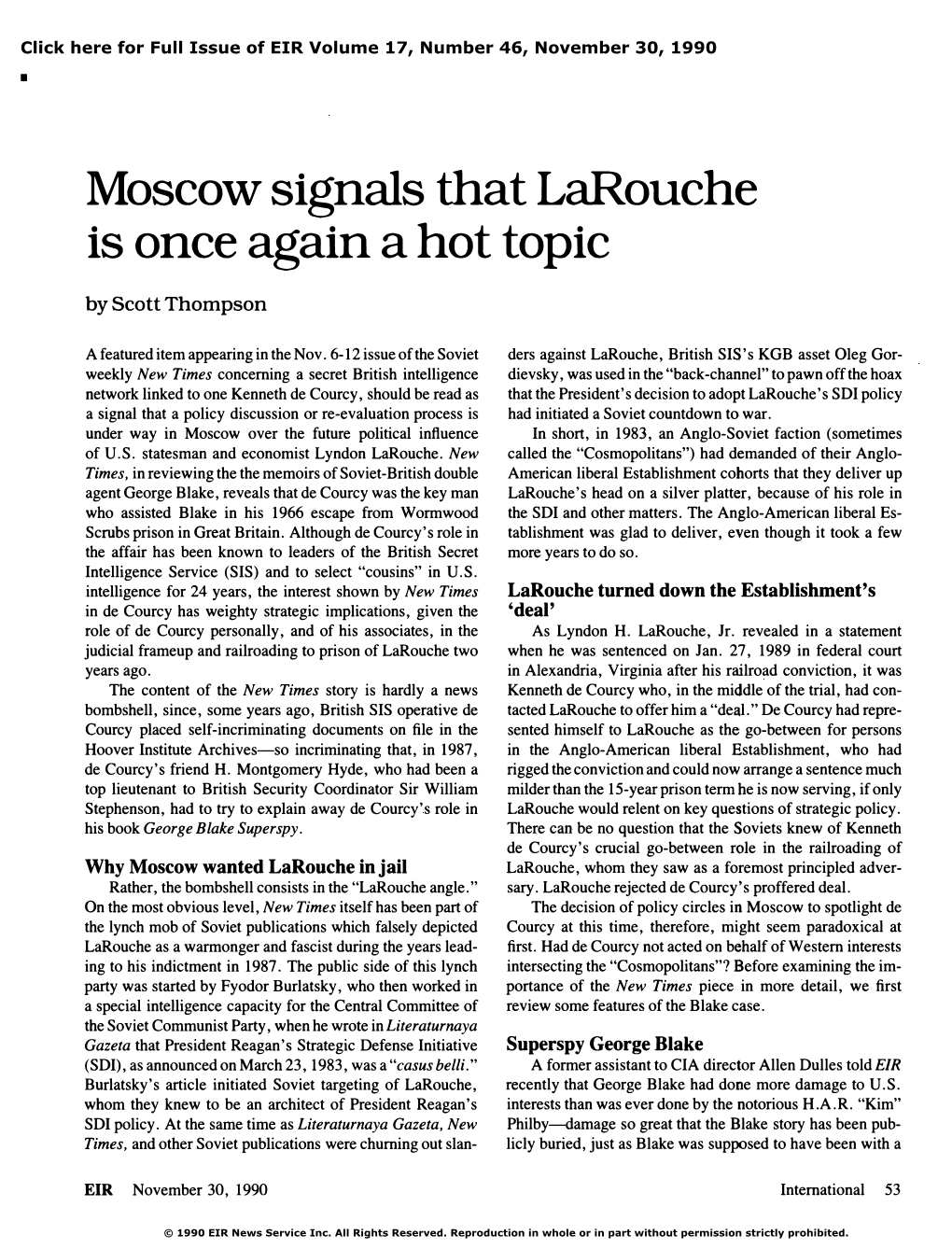 Moscow Signals That Larouche Is Once Again a Hot Topic