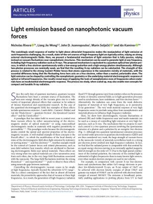 Light Emission Based on Nanophotonic Vacuum Forces
