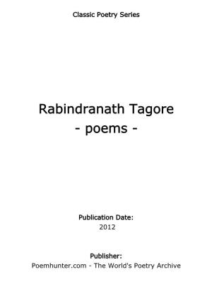 Rabindranath Tagore - Poems