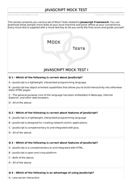 Javascript Mock Test