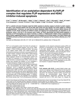 Identification of an Acetylation-Dependant Ku70/FLIP