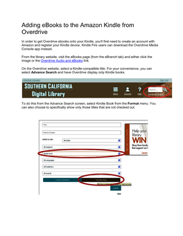 Adding Ebooks to the Amazon Kindle from Overdrive